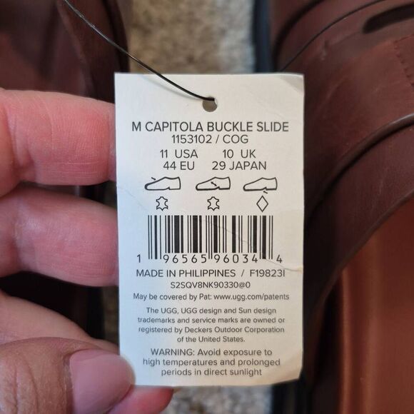 UGG Men's Capitola Buckle Brown Slide Sandal Slipper Size 11 - Picture 4 of 5